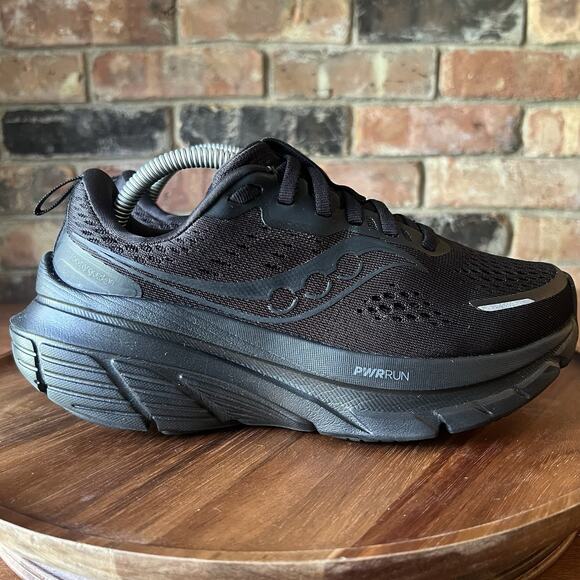 Saucony Guide 17 Triple Womens 7 W Black Road Running Max Cushion Shoes Sneakers - Picture 2 of 16